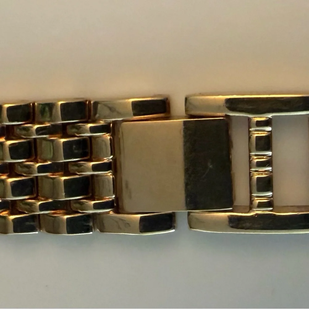 Gold Tone Women's Swiss Watch with Clear Crystal Accents